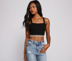 So Cozy Cable Knit Ribbed Crop Top