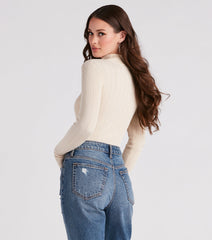 Coffee First Cable Knit Bodysuit