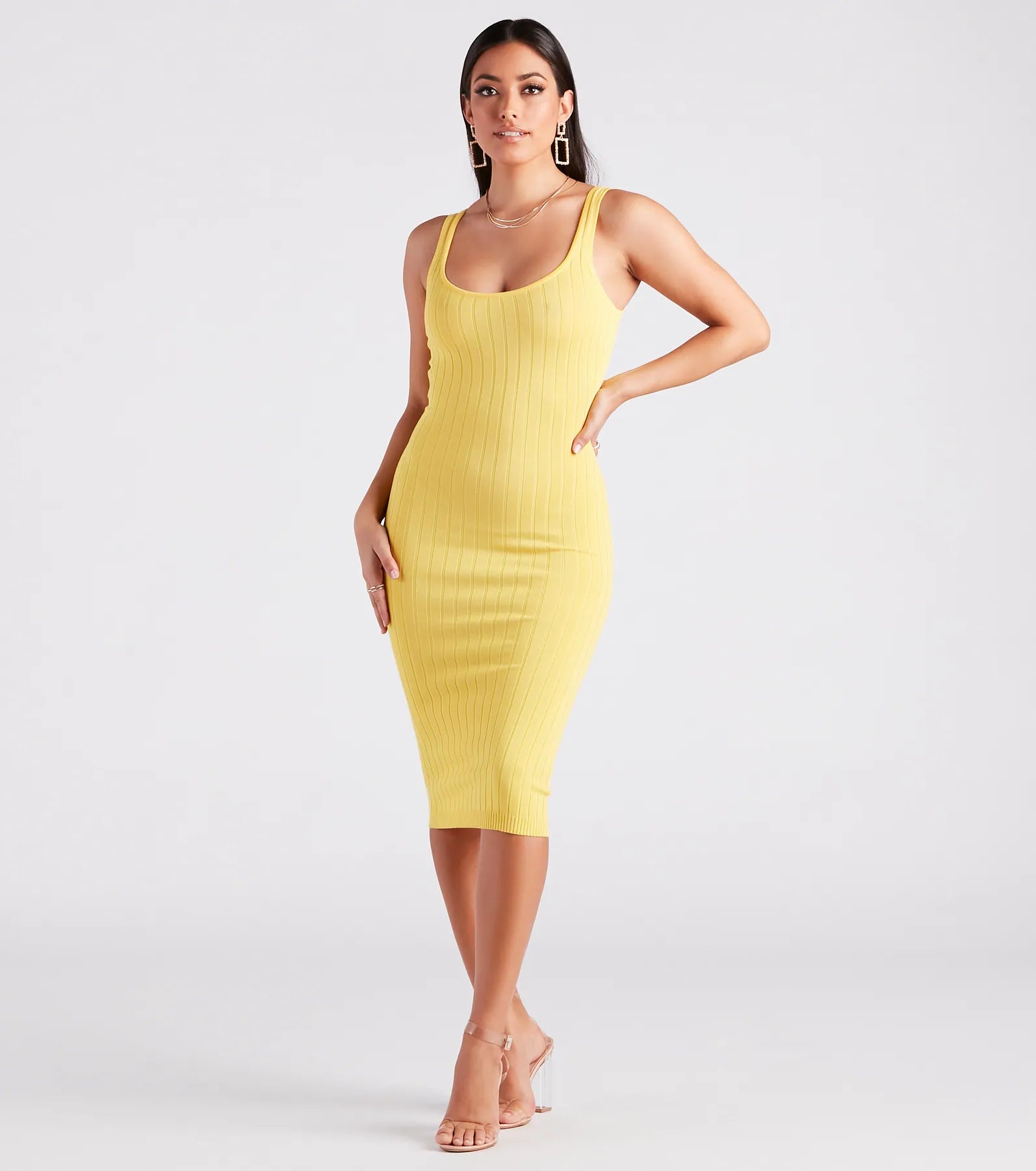 Taking the Plunge Scoop Neck Midi Dress