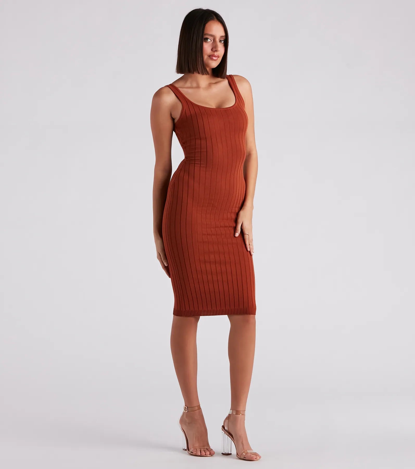 Taking the Plunge Scoop Neck Midi Dress