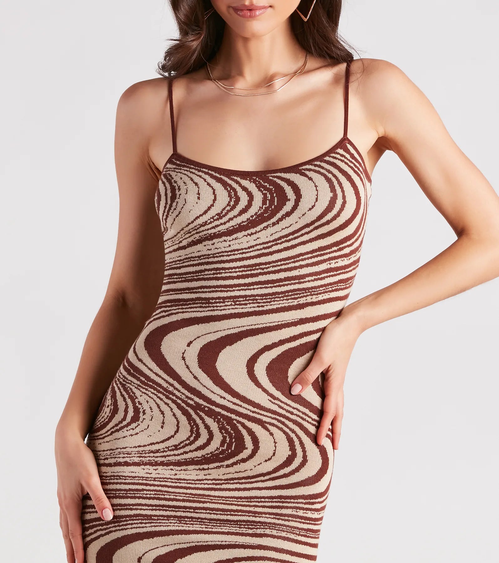 Nail The Trend Swirl Print Sweater Dress