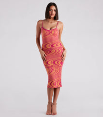 Nail The Trend Swirl Print Sweater Dress