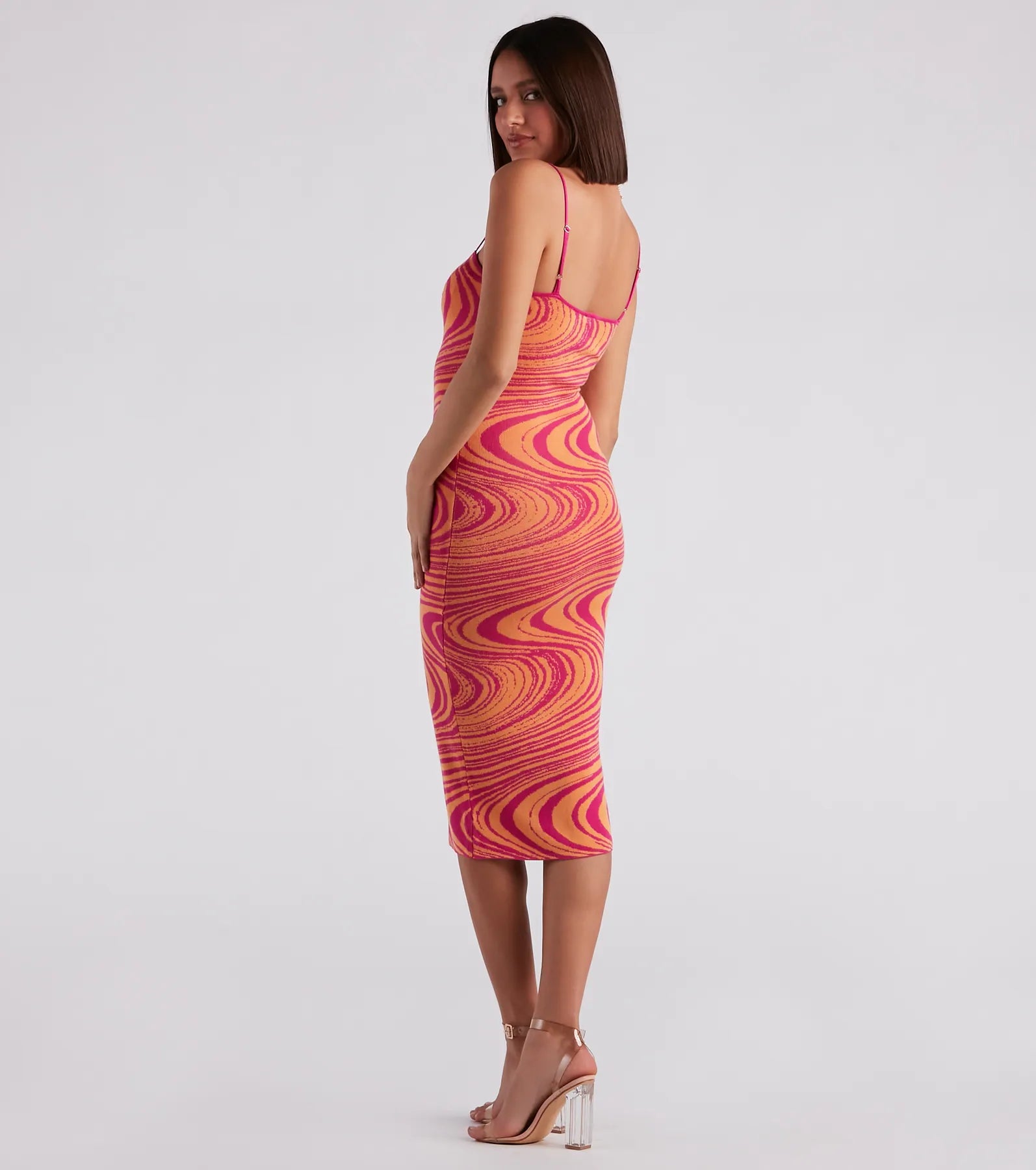 Nail The Trend Swirl Print Sweater Dress