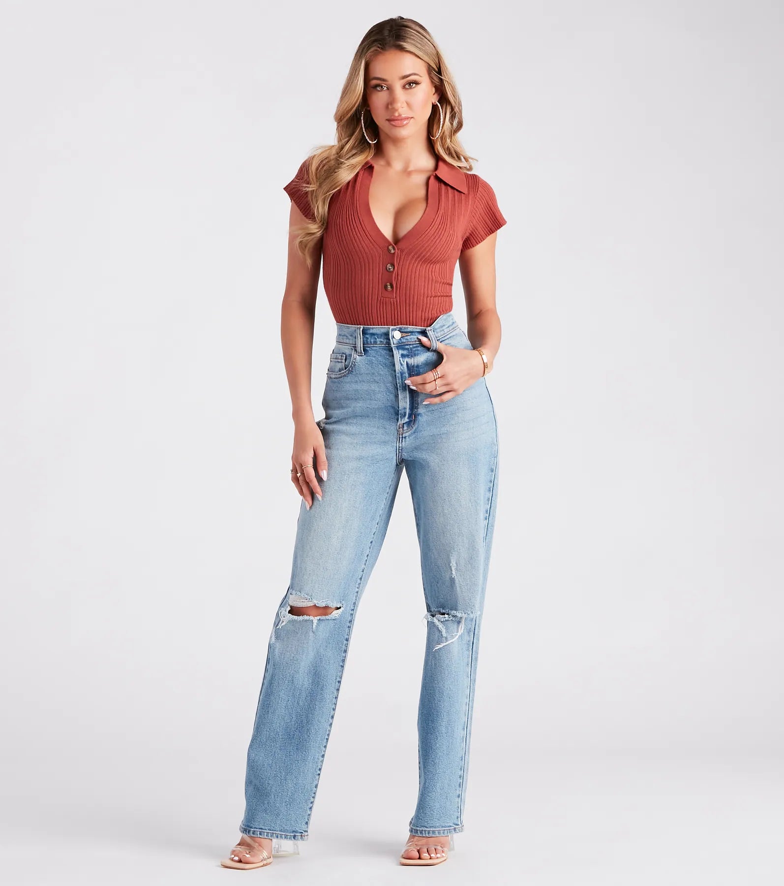 Casual Trendsetter Collared Bodysuit