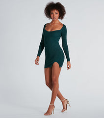 Glimmer Girl Long Sleeve Mini Sweater Dress