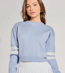 Varsity Girl Striped Knit Crop Sweater