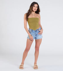 Total Fave Strapless Knit Crop Top