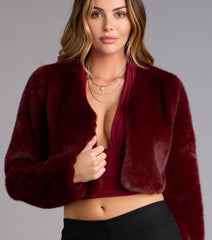 Faux The Drama Cropped Jacket