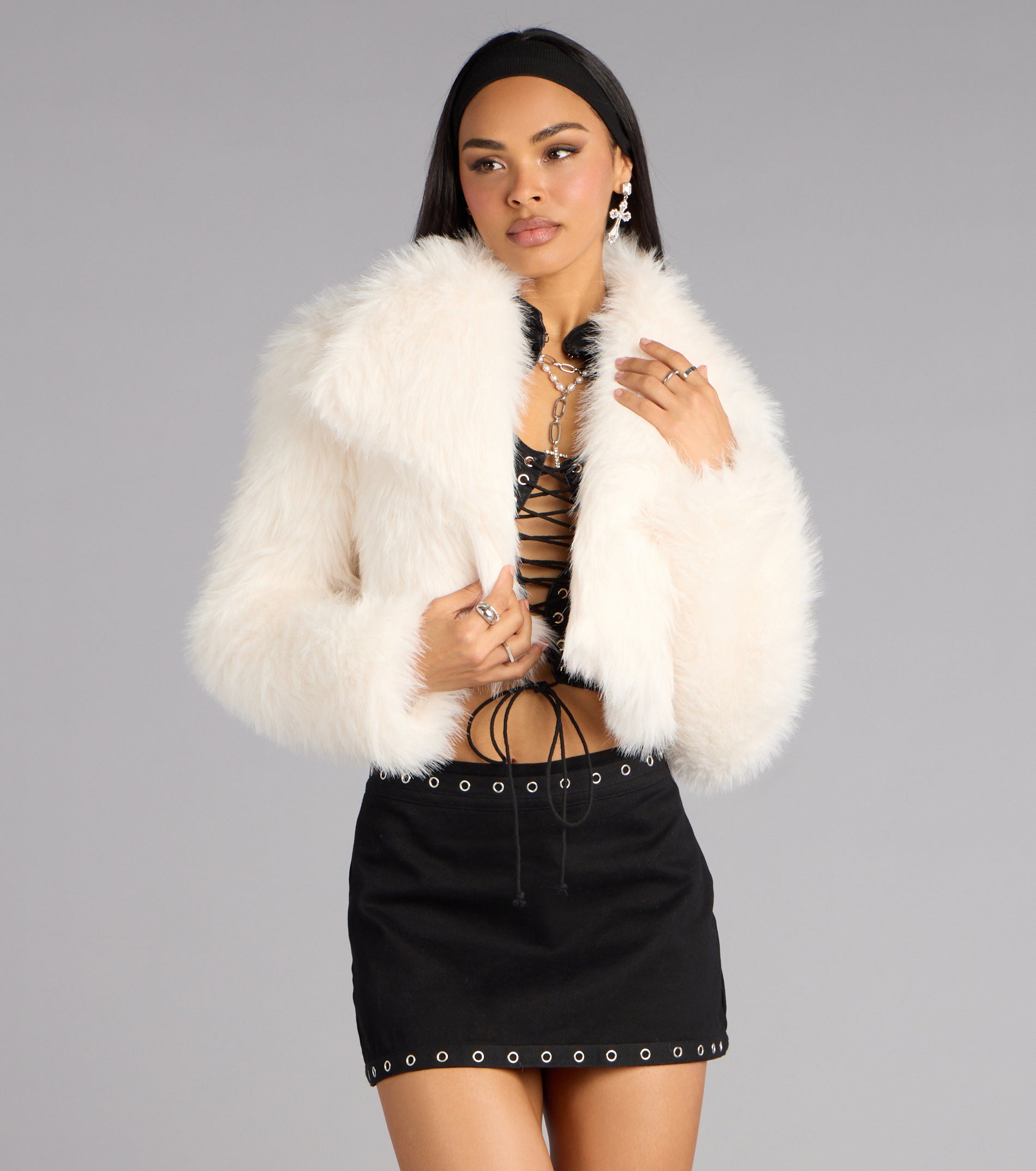 High Drama Cropped Faux Fur Jacket
