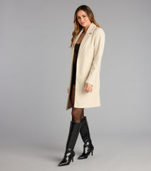 Chic Agenda Faux Wool Trench Coat