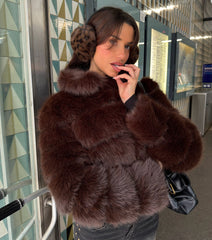 Frost Mode Faux Fur Crop Jacket