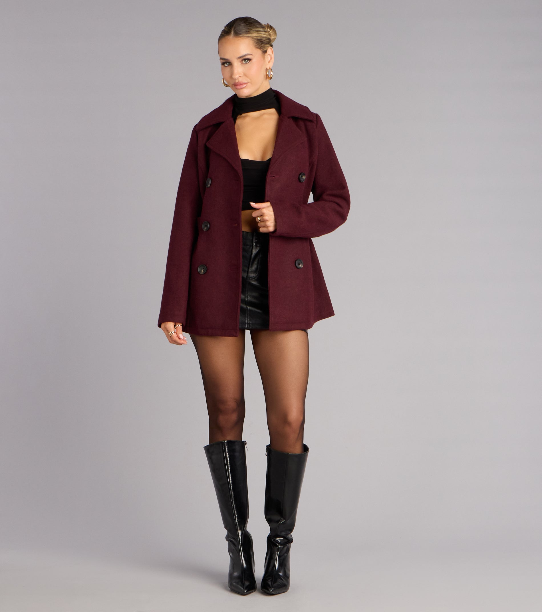 Chic And Snug Belted Button Coat