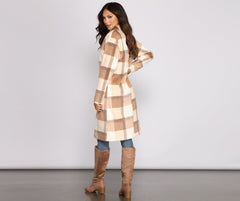 Plaid Perfection Long Coat