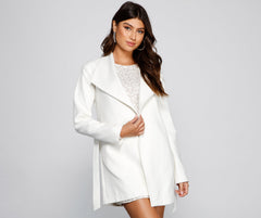 Polished And Chic Faux Wool Trench
