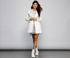 Polished And Chic Faux Wool Trench