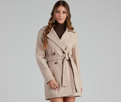 Elevated Chic Belted Faux Wool Coat