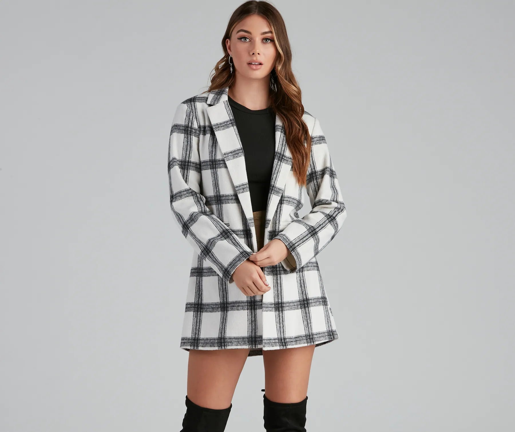 Pretty And Posh Plaid Coat