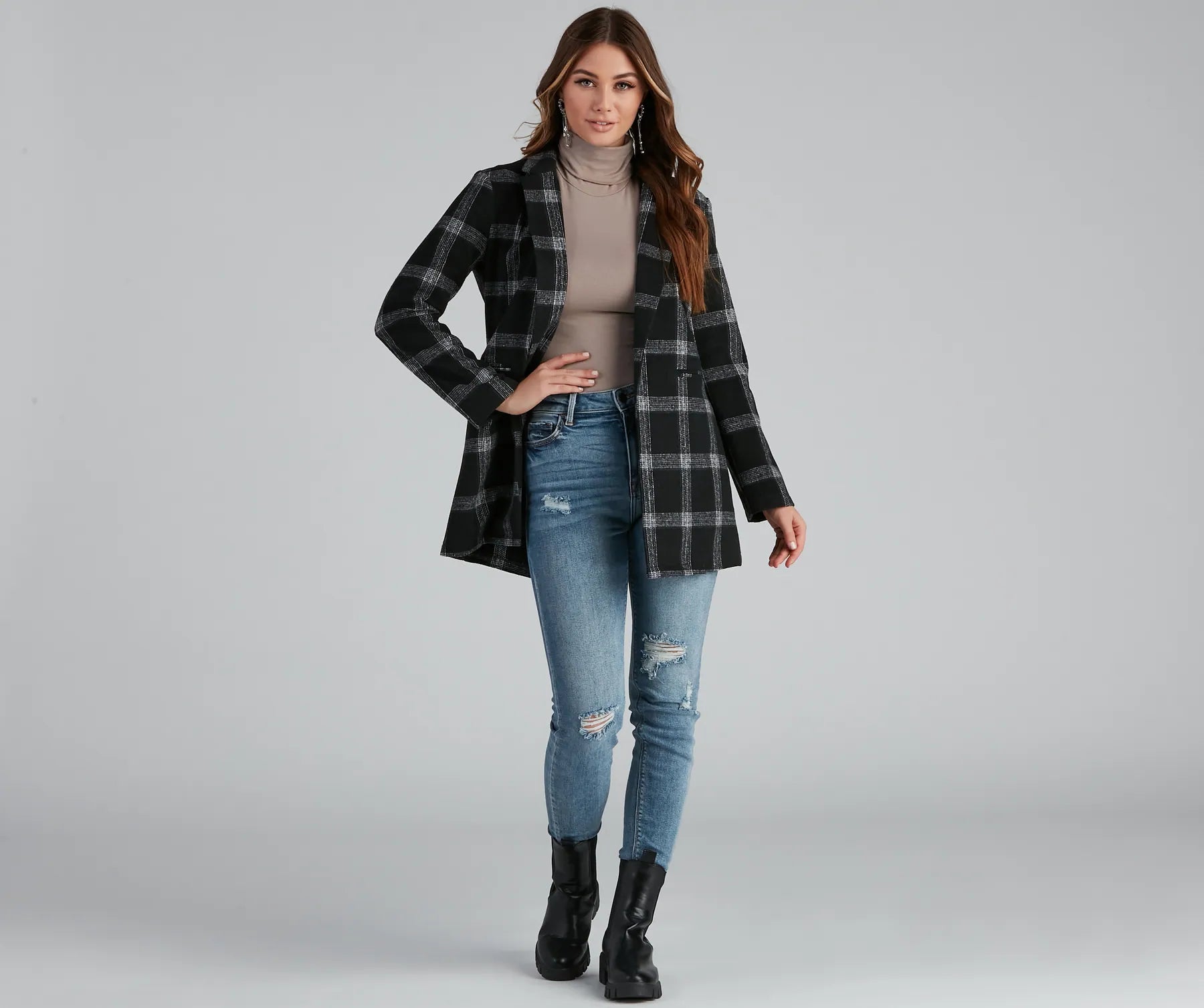 Pretty And Posh Plaid Coat