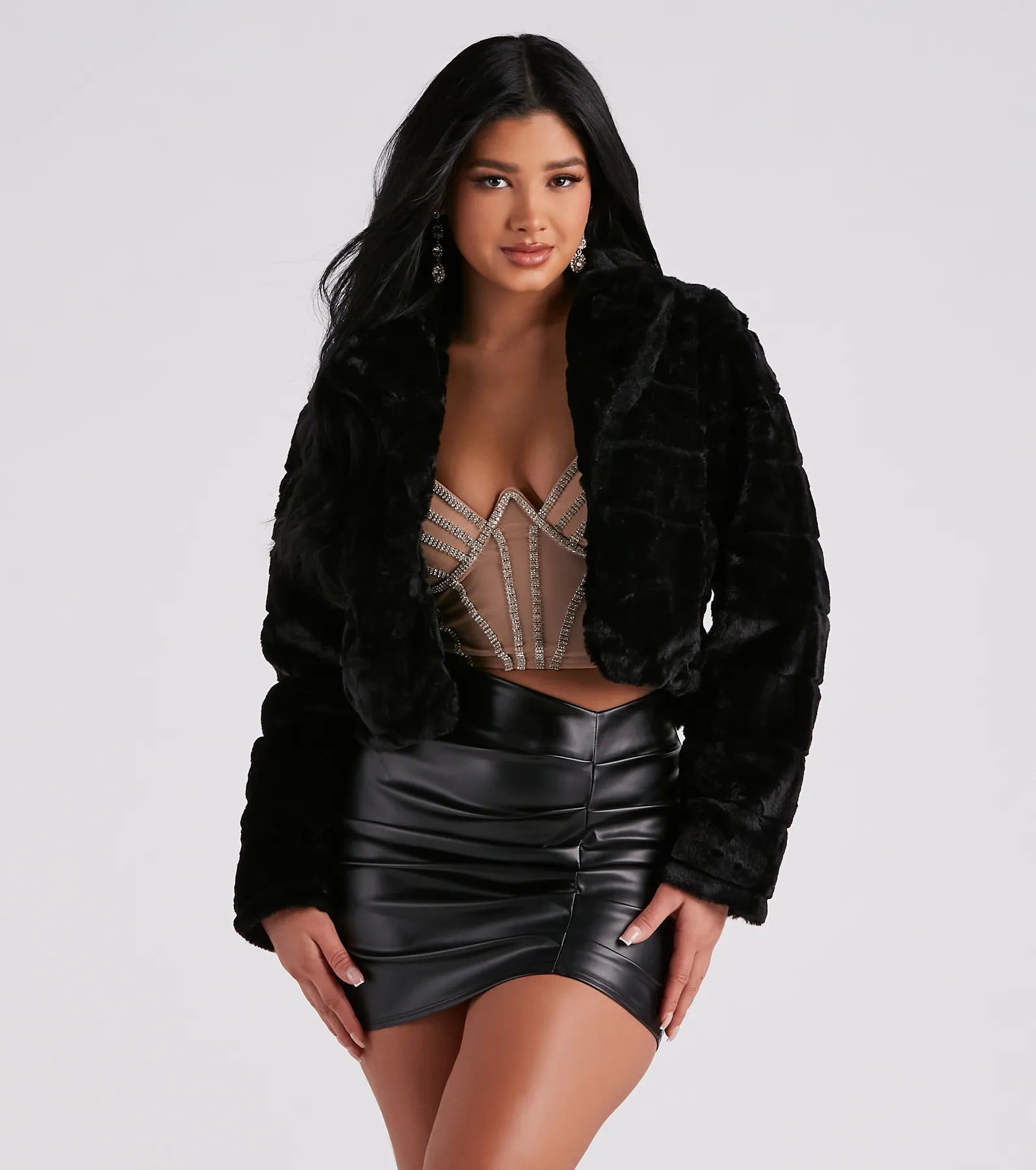 A Fabulous Vibe Faux Fur Crop Jacket