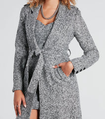 Uptown Girl Tweed Belted Trench Coat