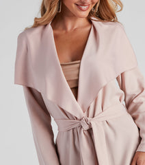 In Business Crepe Tie-Waist Duster