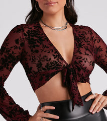 Floral Summit Tie-Front Crop Top