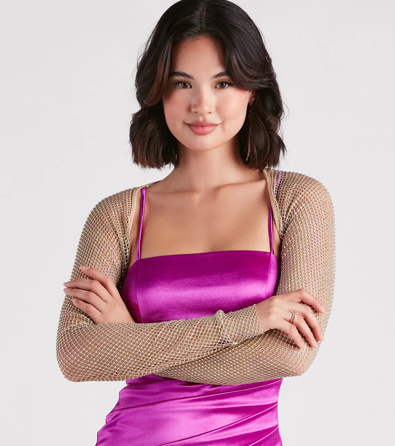 Radiate Glamour Rhinestone Mesh Bolero