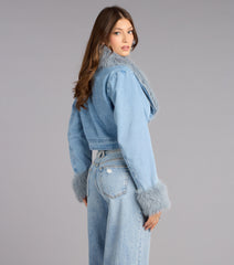 Ice Queen Removable Faux Fur Denim Jacket