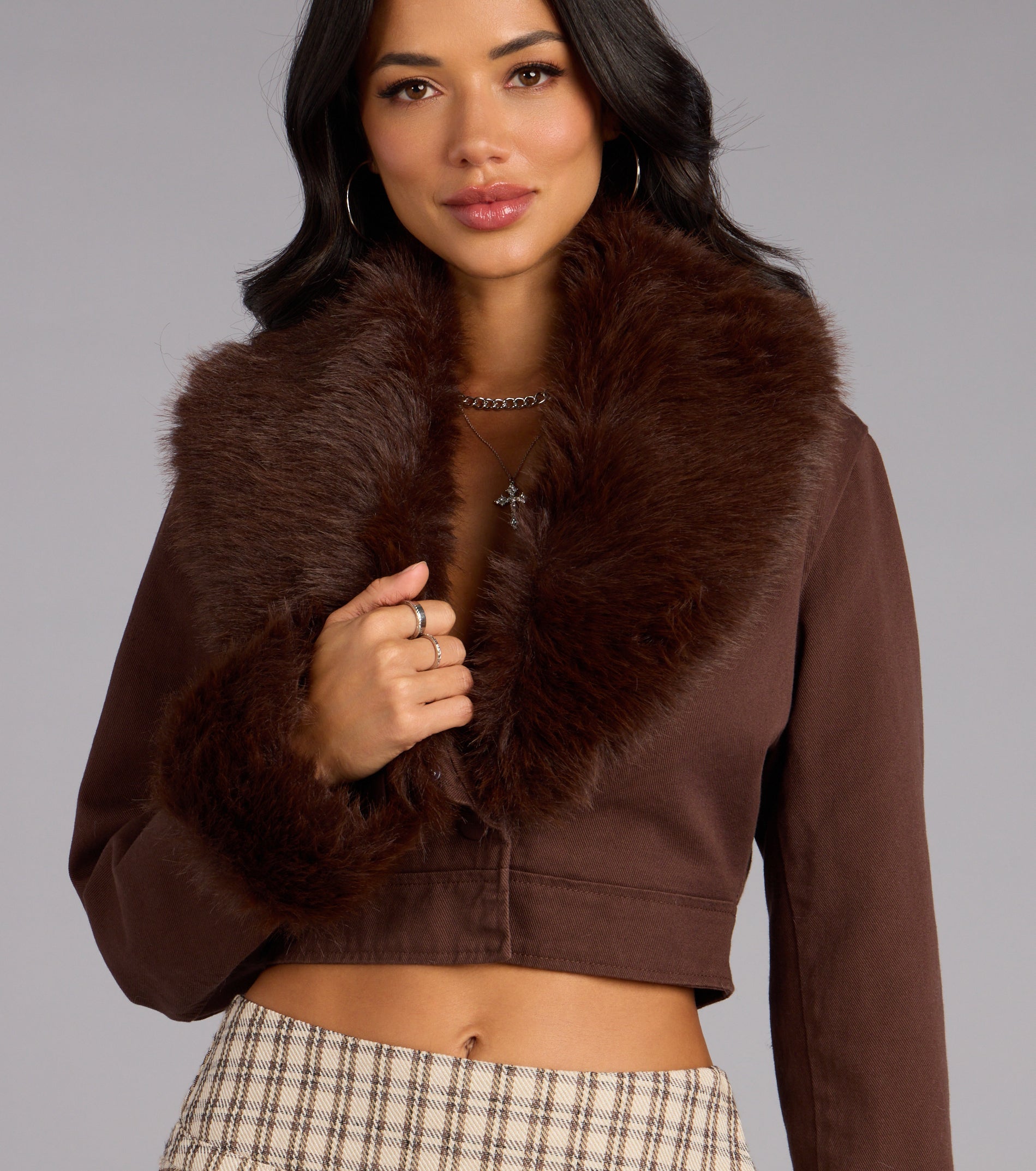 Ice Queen Removable Faux Fur Denim Jacket