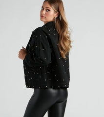Bling Calling Rhinestone Denim Jacket