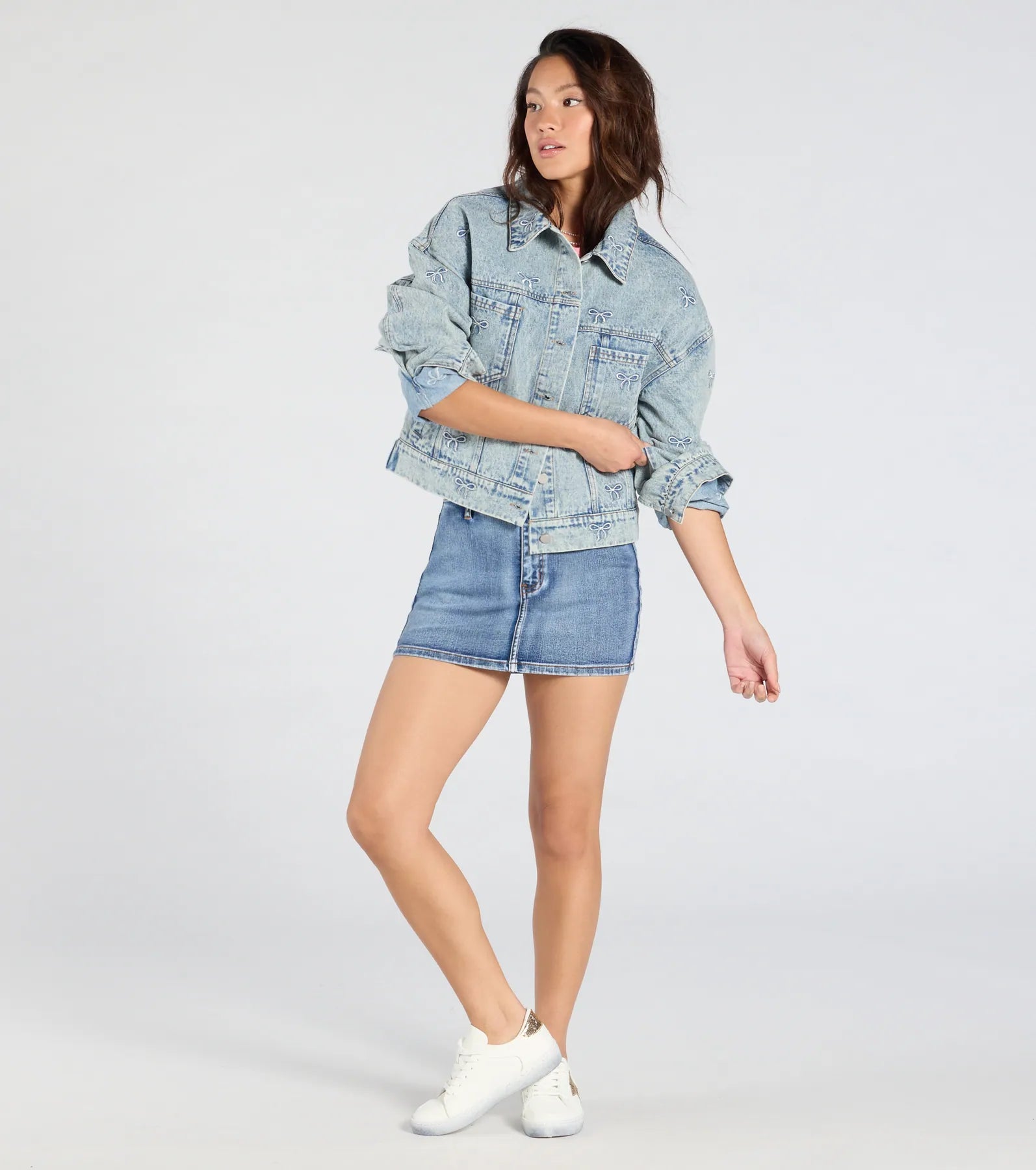 Iconic Cutie Bow Trucker Denim Jacket