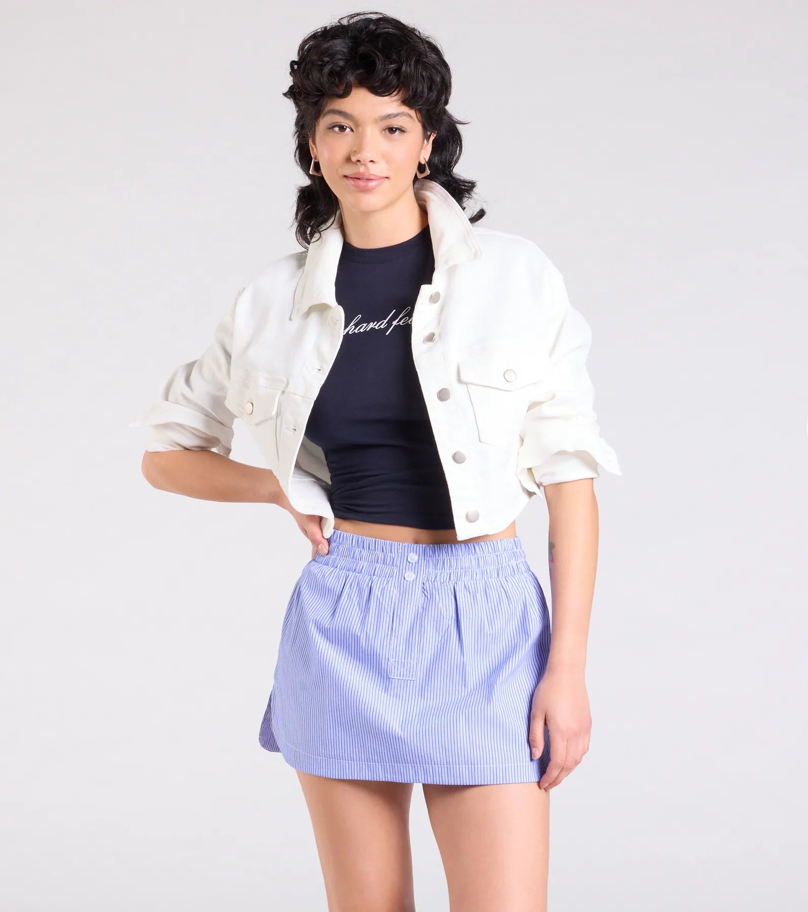 Trendy Classic Cropped Denim Jacket
