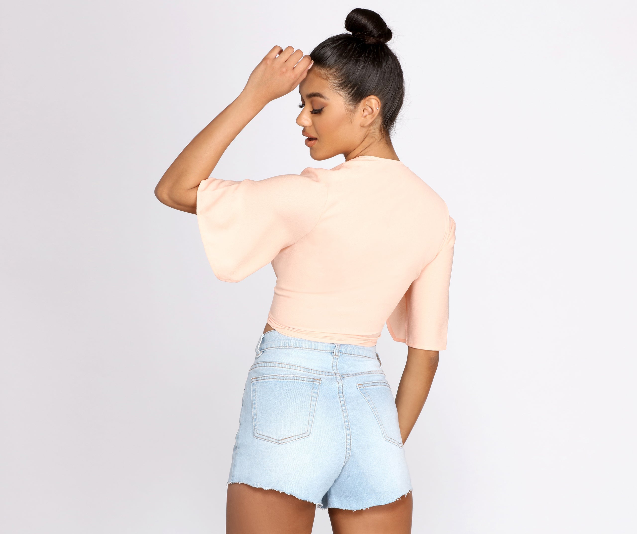 Go With The Flow Tie Front Top