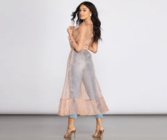 Sheer Luminosity Organza Trench Coat