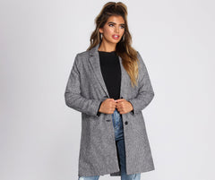 On My Street Style Glen Plaid Coat