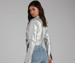 All That Shine Metallic Moto Jacket