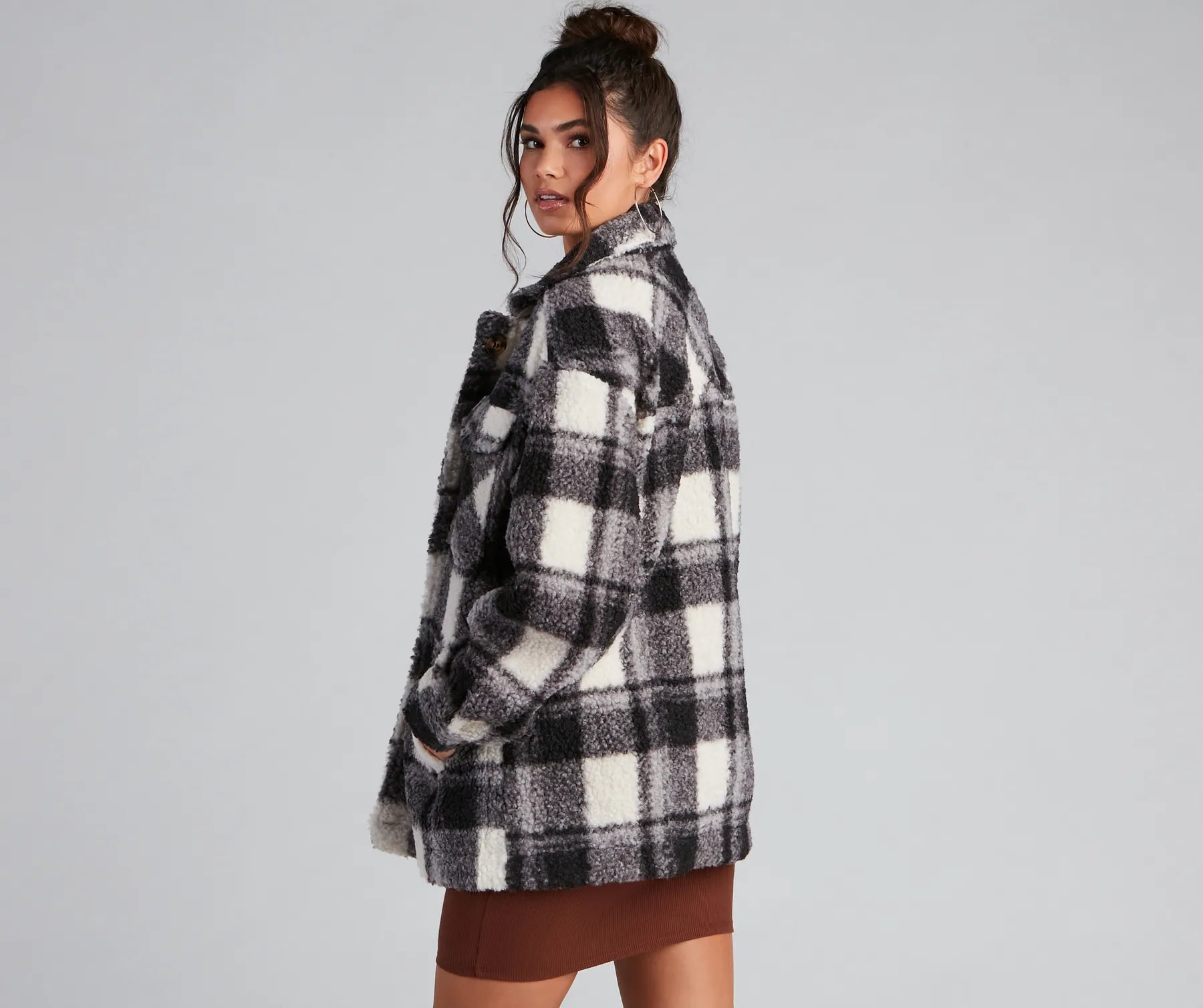 Cozy Layers Plaid Sherpa Shacket