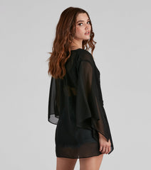 Sheer Secrets Chiffon Short Kimono