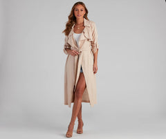 Shift In Season Linen Belted Trench