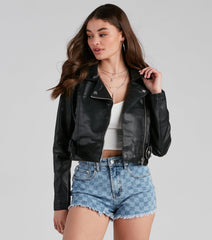 Edgy Chic Belted Moto Jacket
