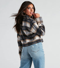 Keep It On Check Plaid Crop Jacket