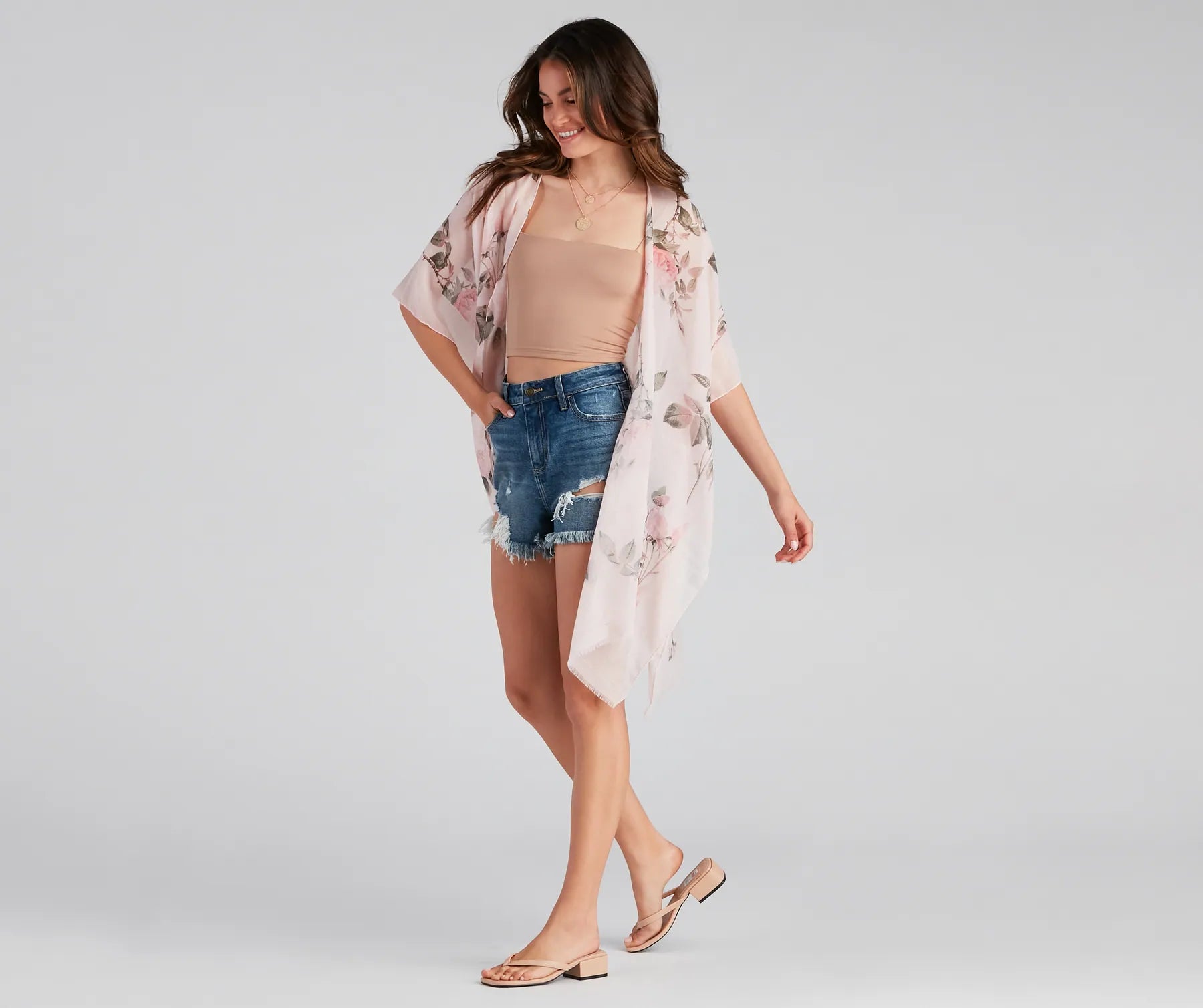 Floral Fling Flowy Sleeve Kimono