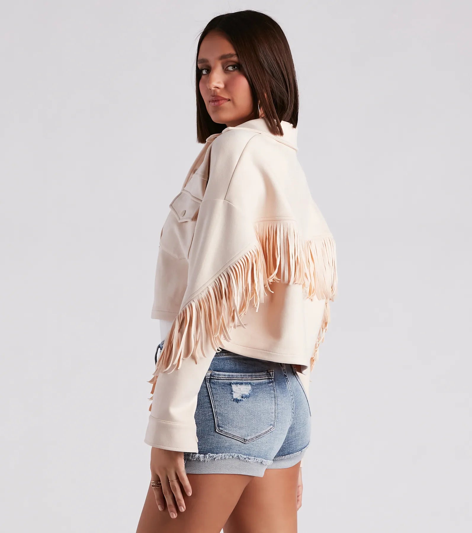 Festival 'Fit Fringe Cropped Shacket