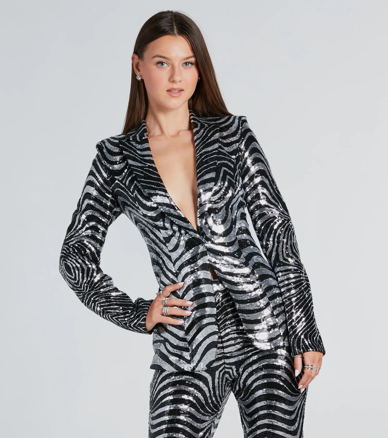Make An Entrance Sequin Swirl Blazer