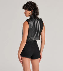 Hit Your Mark Faux Leather Moto Vest