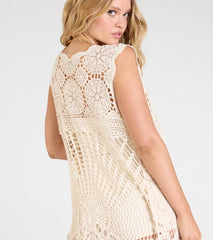 Somewhere Fun Crochet Vest Duster