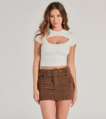Cutest Season High-Rise Cargo Corduroy Mini Skirt