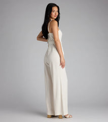 Stylish In The Sunshine Linen Cargo Jumpsuit