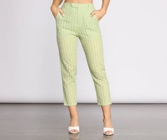 Take A Cue Tapered Eyelet Pants