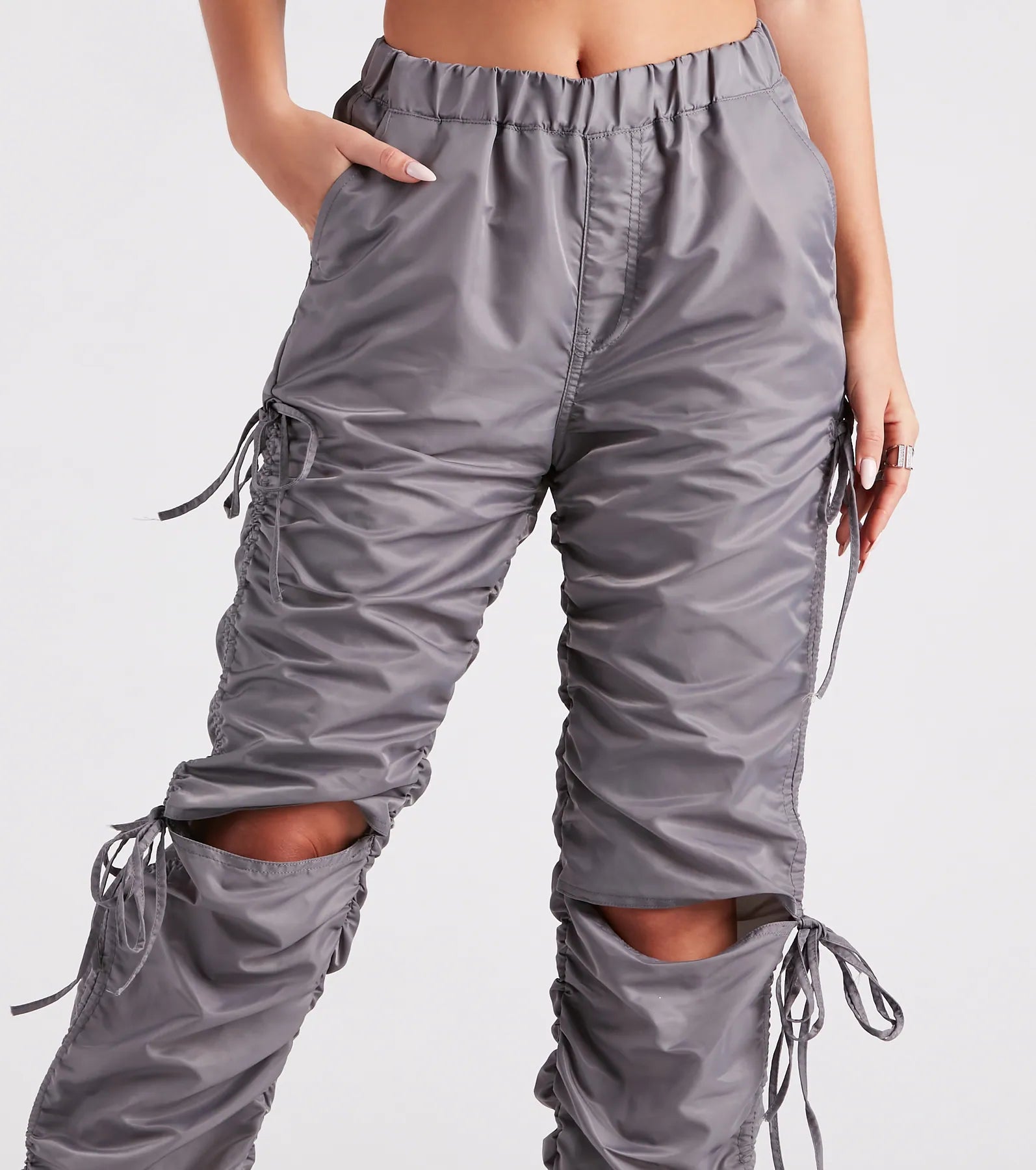 Finish Line High-Rise Knee Slit Joggers